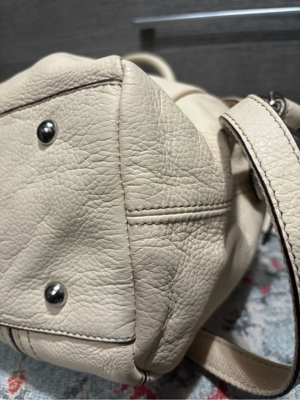 Tignanello Cream Leather Satchel